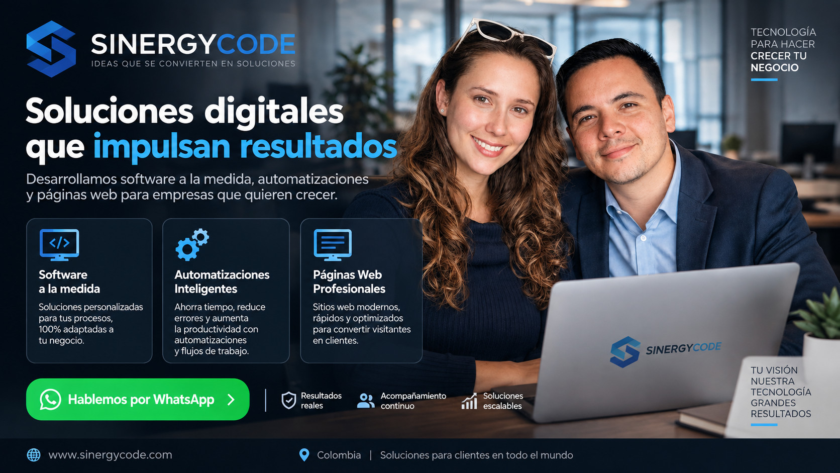 SinergyCode — soluciones digitales, software, automatizaciones y páginas web profesionales